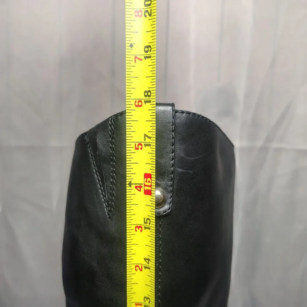 Inc International Concepts Fawne Black Leather Riding Boots Kneehigh Womens 8M